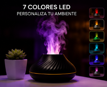 Difusor Volcán LED con Aroma y Efecto Llama