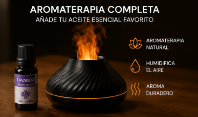 Difusor Volcán LED con Aroma y Efecto Llama