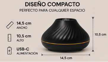 Difusor Volcán LED con Aroma y Efecto Llama
