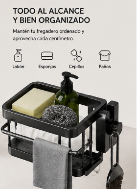 Organizador para Grifo de Cocina HOMYRA | Aluminio Premium Ajustable